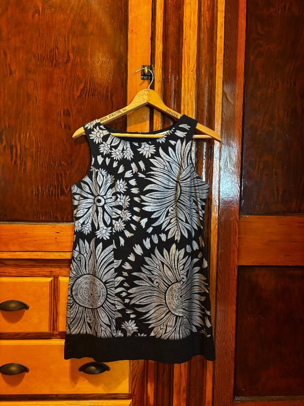 Vintage Forever 21 Black & Silver Floral Go Go Mini Dress Size Medium